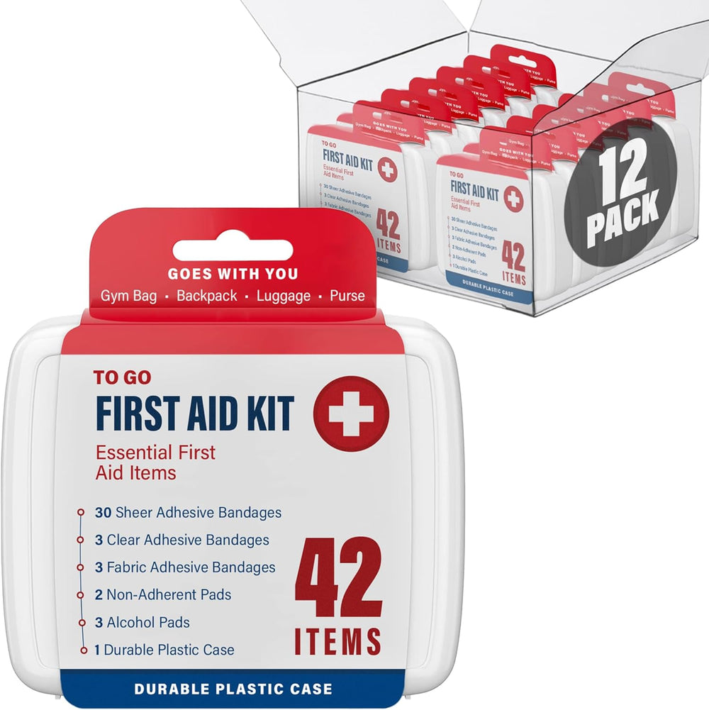 DecorRack 500 Piece First Aid Kit, 12 Individual Boxes of 42 Items Each, Firs...
