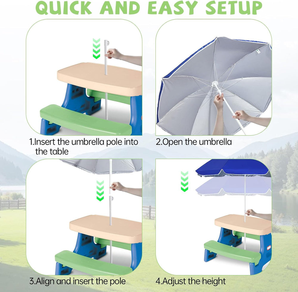Replacement 70 Inches Umbrella Compatible with Little Tikes Picnic Table, Por...