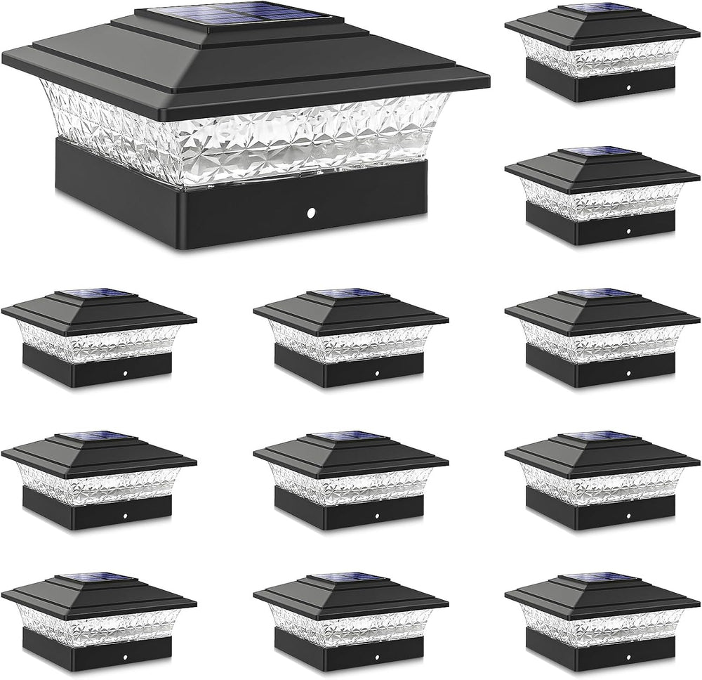 Solar Post Cap Lights Outdoor 12pack, Waterproof Fence Post Lights with 16 Ul...