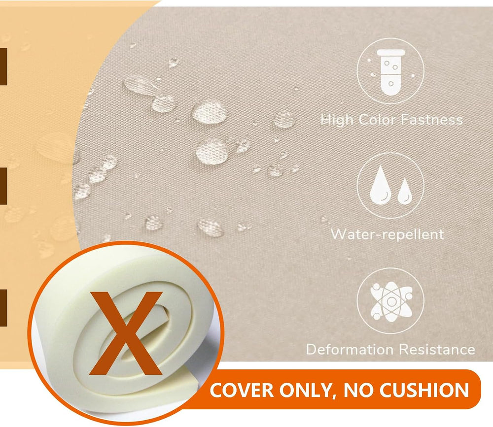 Oslimea Patio Cushion Covers Replacement Set of 4, 24 x 24 x 4 Inch, Tan