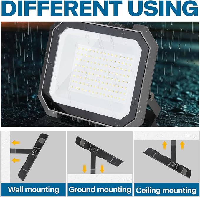 2 Pack LED Flood Lights Outdoor, 200W 20000LM Super Bright Floodlight Outside...