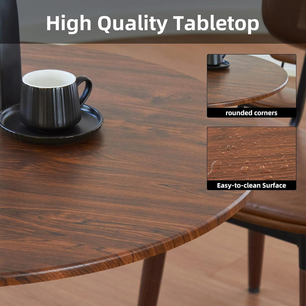 Round Dining Table, 24" Tulip Table (Faux Walnut)