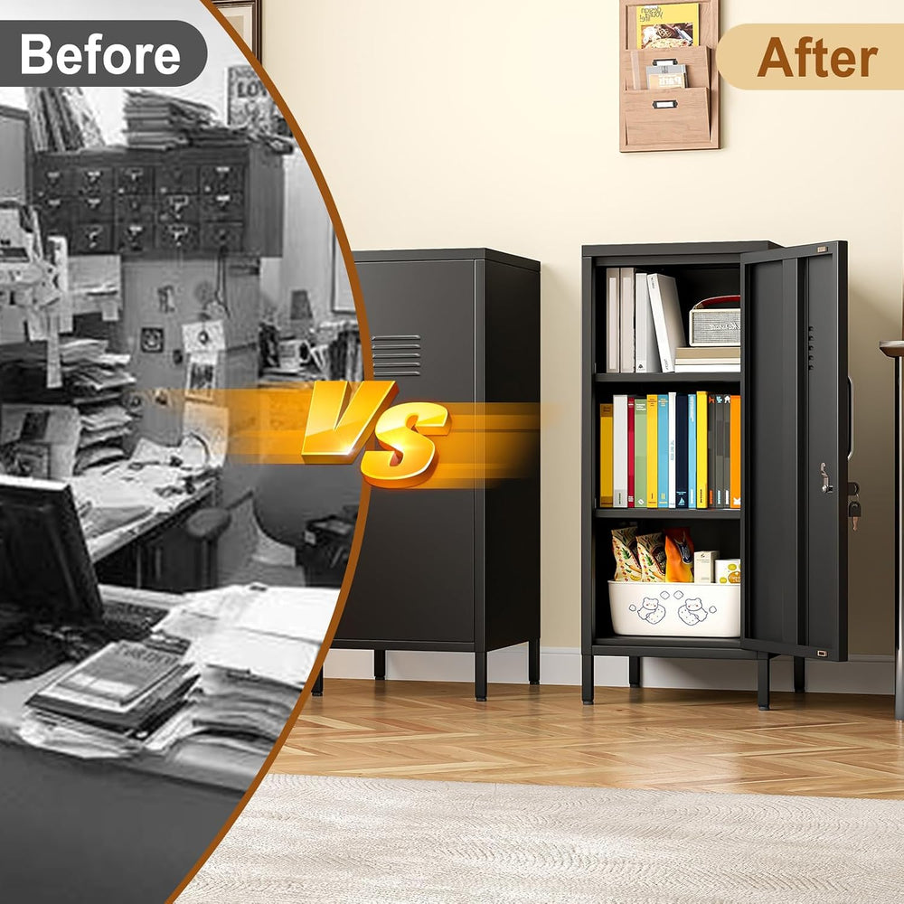 36" Metal Storage Lockers Cabinet for Employees with 1 Lockable Door and...