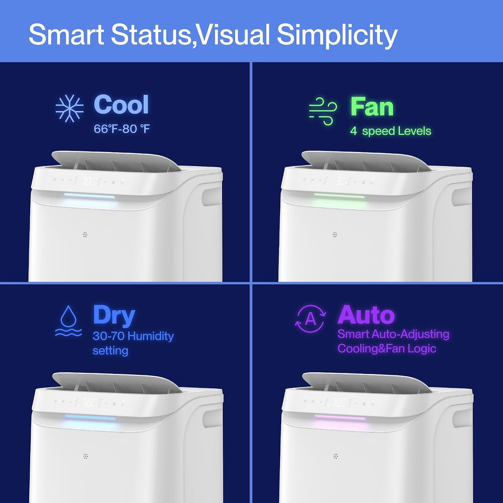 DELLA Sylro Series Smart Portable Air Conditioner, 14,000 BTU Drainage-Free E...