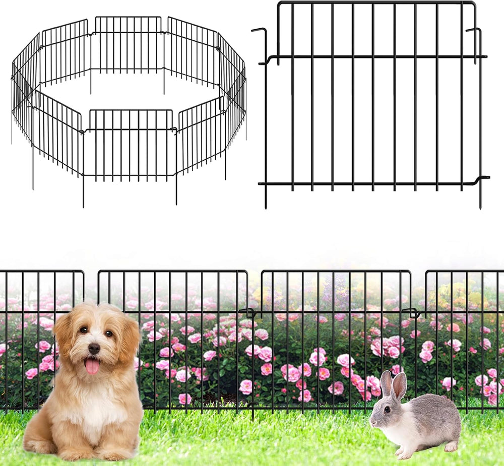 42.5Ft (L) x 20in (H) Decorative Garden Fence 30 Pack Metal Wire Rustproof Sm...