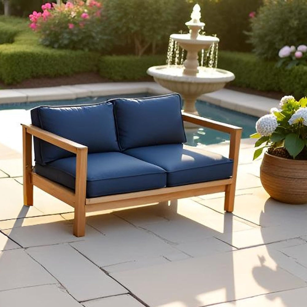 Patio Cushion Covers Replacement, Blue, 28x28x6 & 28x17x6, 4Pcs