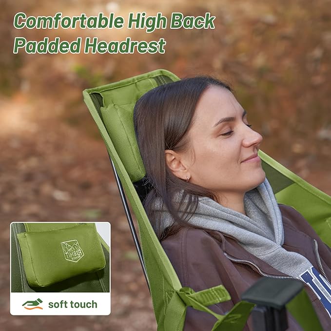 TIMBER RIDGE Hammock Camping Chair with Adjustable Backrest, Heavy Duty Foldi...