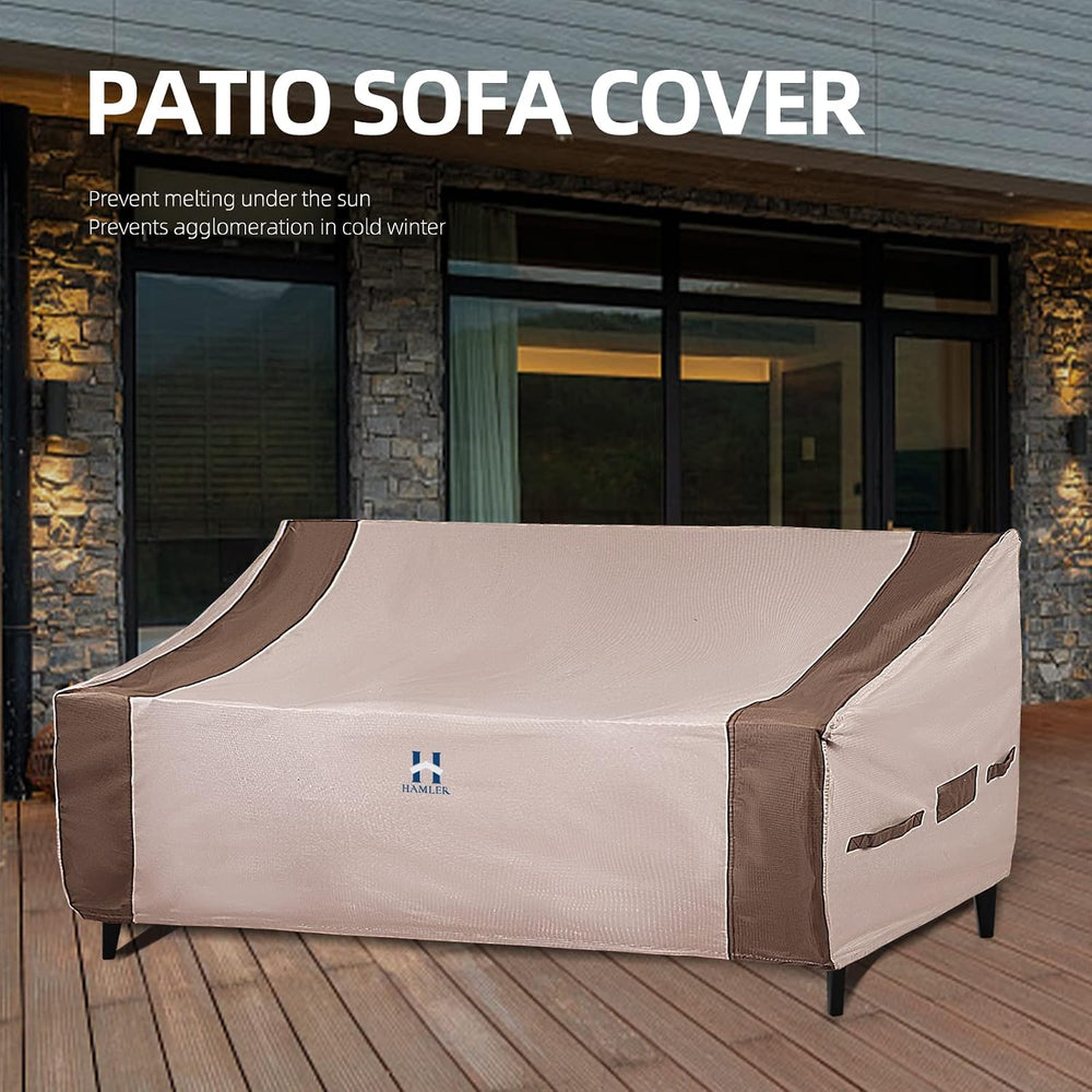 HAMLER Patio Sofa Cover - Heavy Duty Waterproof, 2-Seater Outdoor Couch Cover...