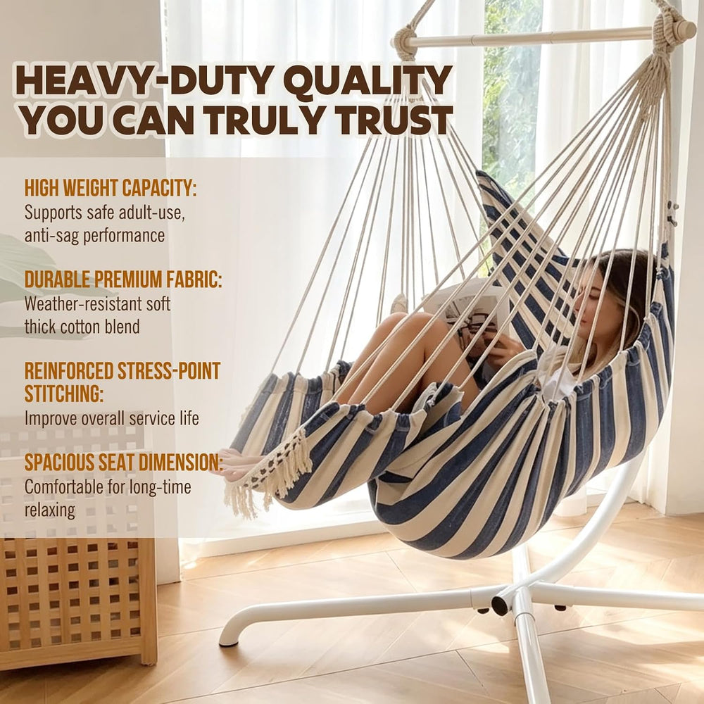Chihee Hammock Chair Foot Rest 2 Cushions Max 500 lb Metal Spreader Bar