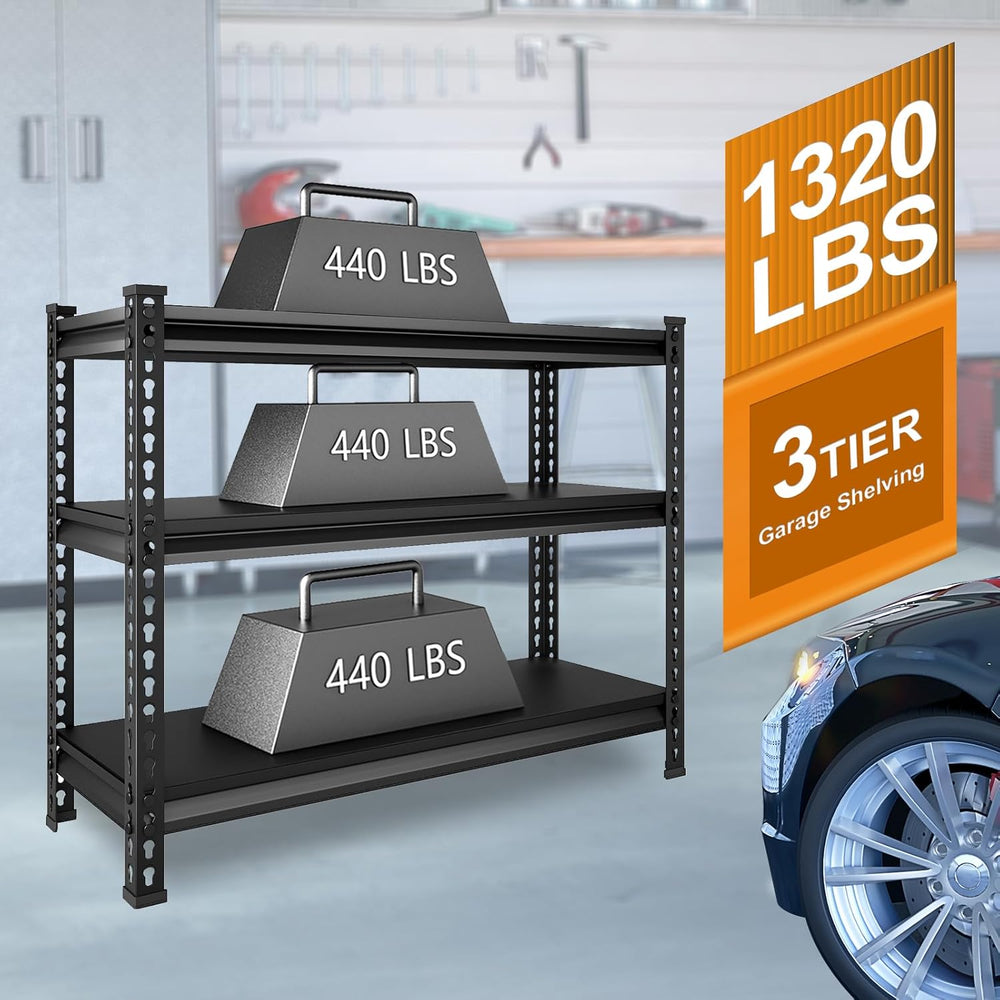 3-Tier Garage Shelving Heavy Duty,40”W x 18”D x 36”H Metal Shelving Unit,1320...
