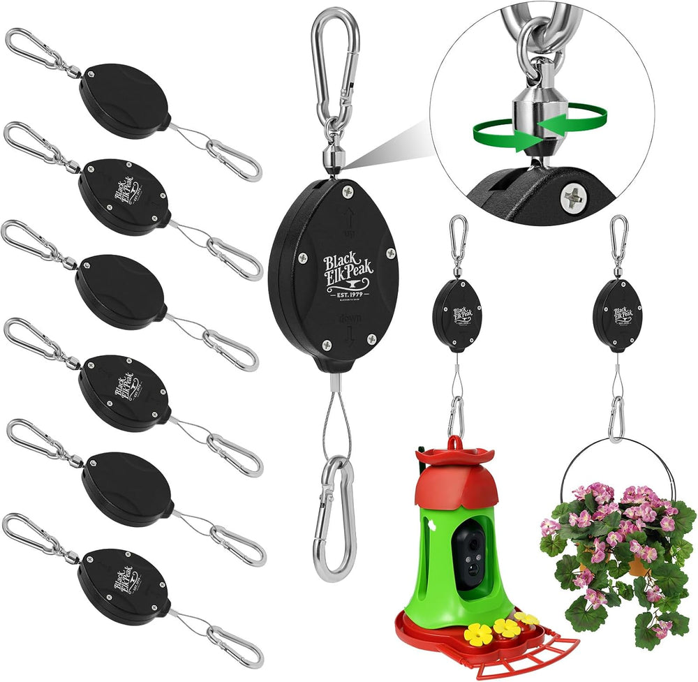 Plant Pulleys for Hanging Plants, Heavy Duty Retractable Hangers, 304 Stainle...