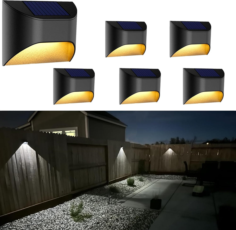 Solar Fence Lights,Deck|Step |Stair Lights,Warm White/Daylight/Cool White Opt...