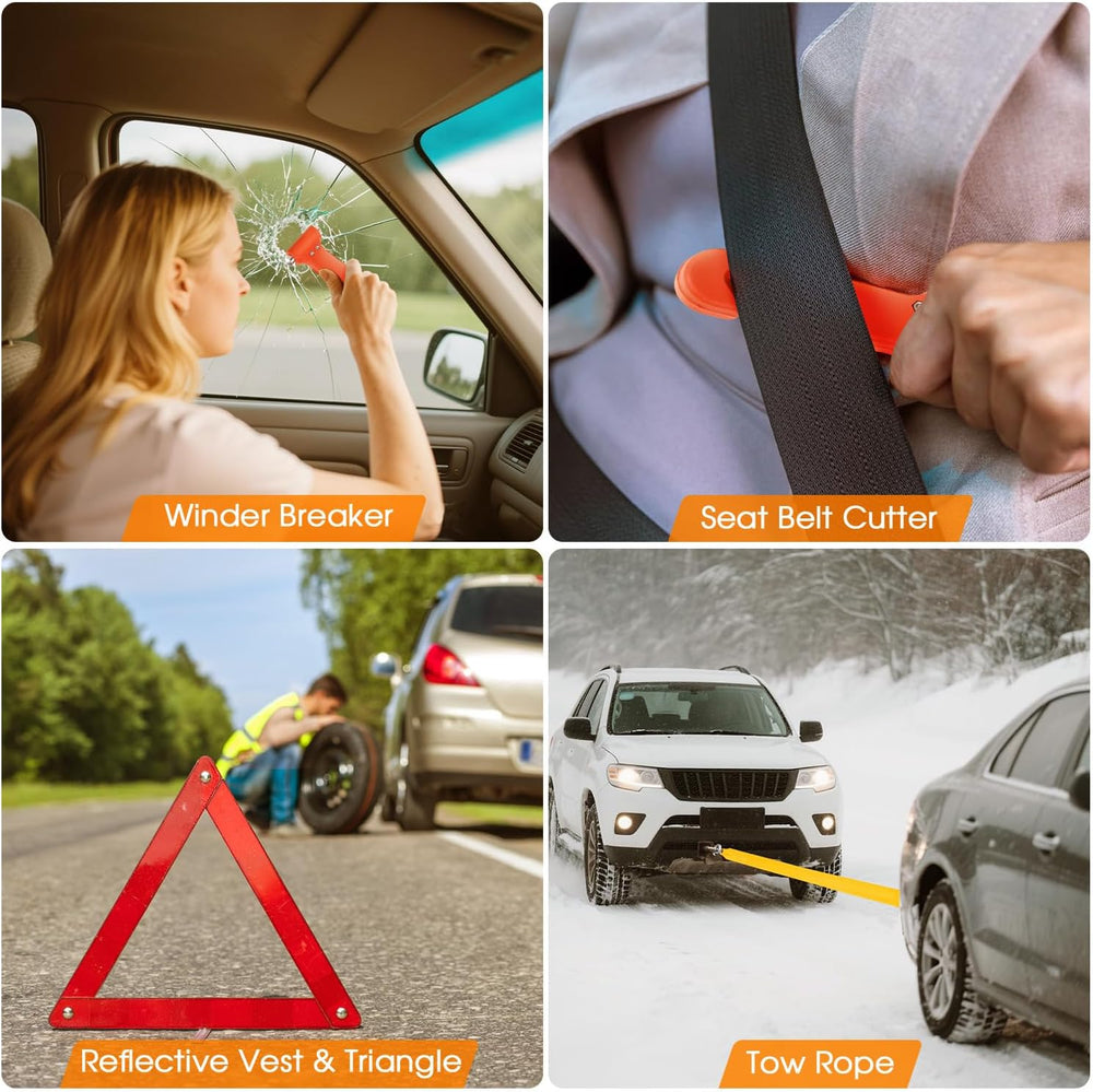 Emergency Car Kit,Roadside Emergency Tool Kit for Vehicle Truck with Air Comp...