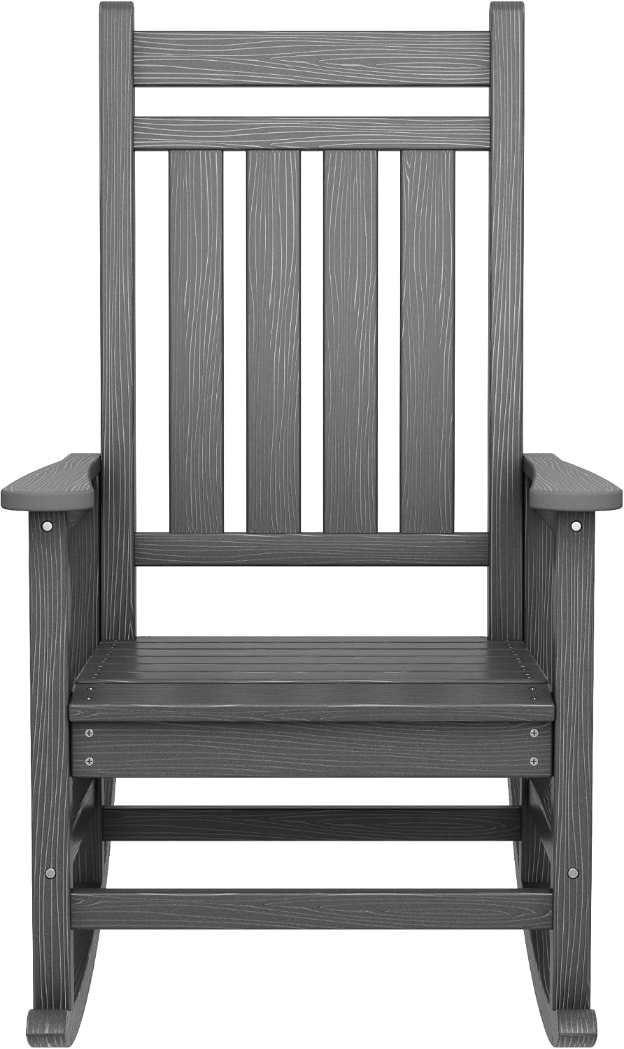 SERWALL Outdoor Rocking Chair Set of 2, HDPE Rocking Chair for Adult, Grey