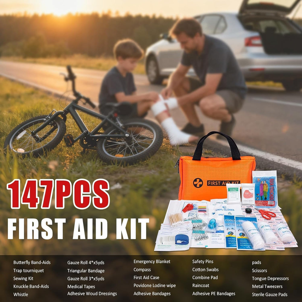Car Roadside Emergency Kit, Jump Starter with Air Compressor, First Aid Kit, ...