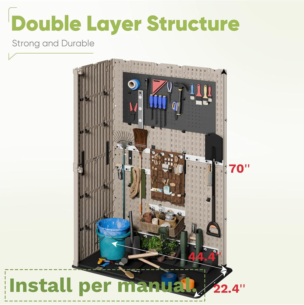Devoko Outdoor Storage Cabinet 50 Cu Ft with Lockable Doors, Vertical Storage...