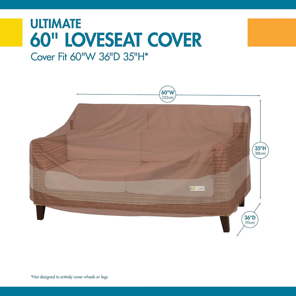 DUCKCOVERS Ultimate Patio Loveseat Cover, 62 "W x 38" D x 35" ...