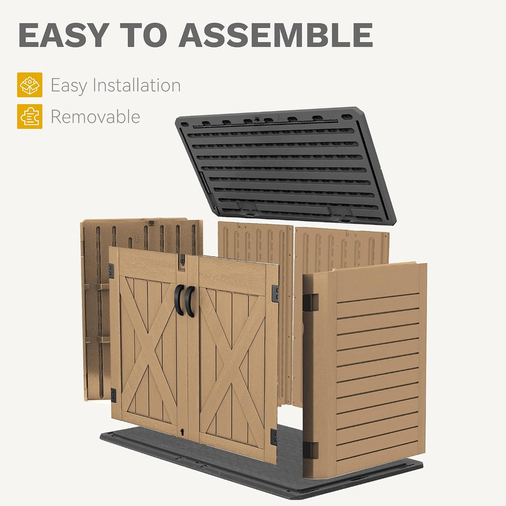 DWVO Outdoor Storage Shed, Weatherproof Resin, 35 Cu Ft Capacity, Horizontal ...
