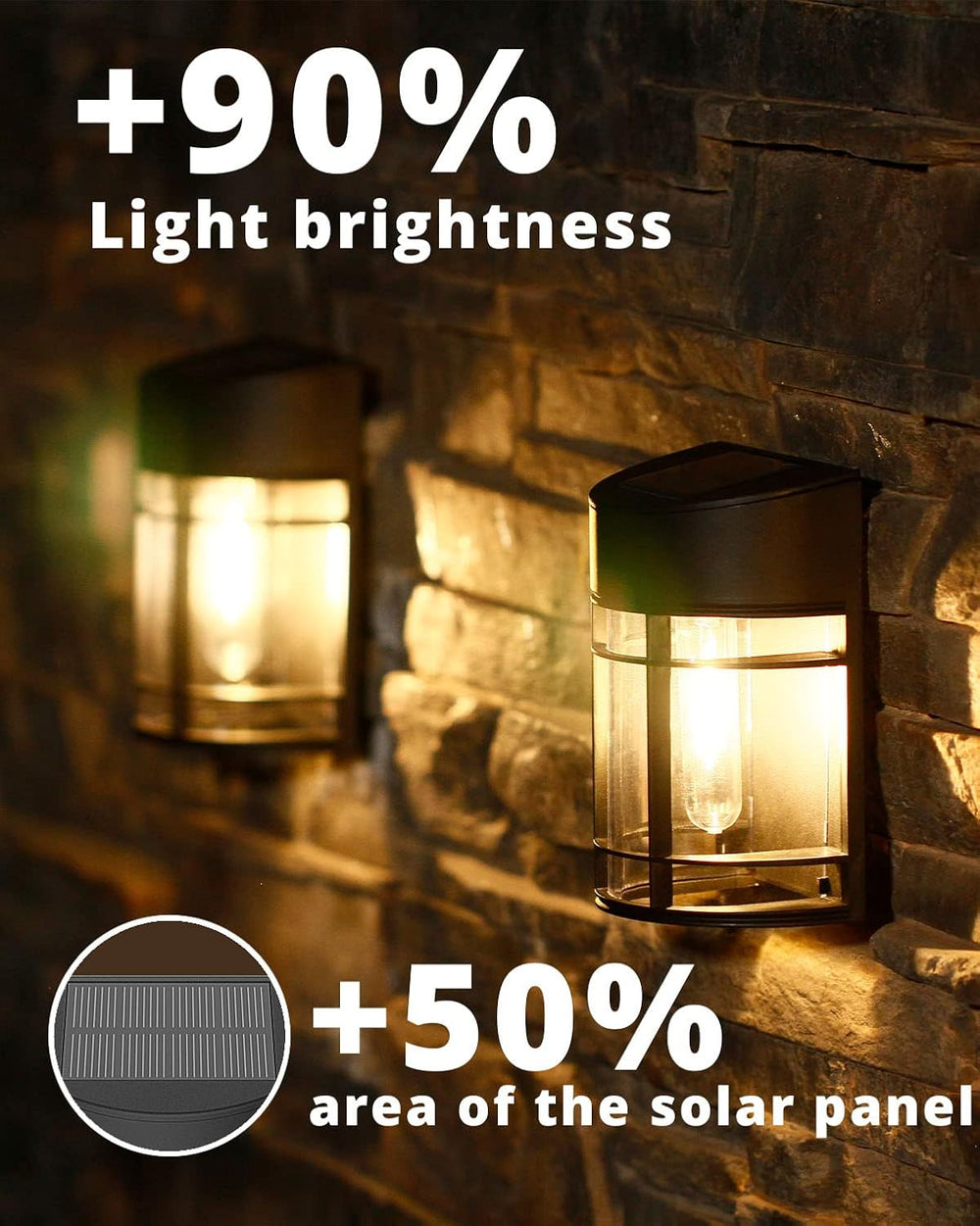 Solar Fence Lights, 12 Pack Waterproof Solar Lights Outdoor, Outdoor Solar Li...