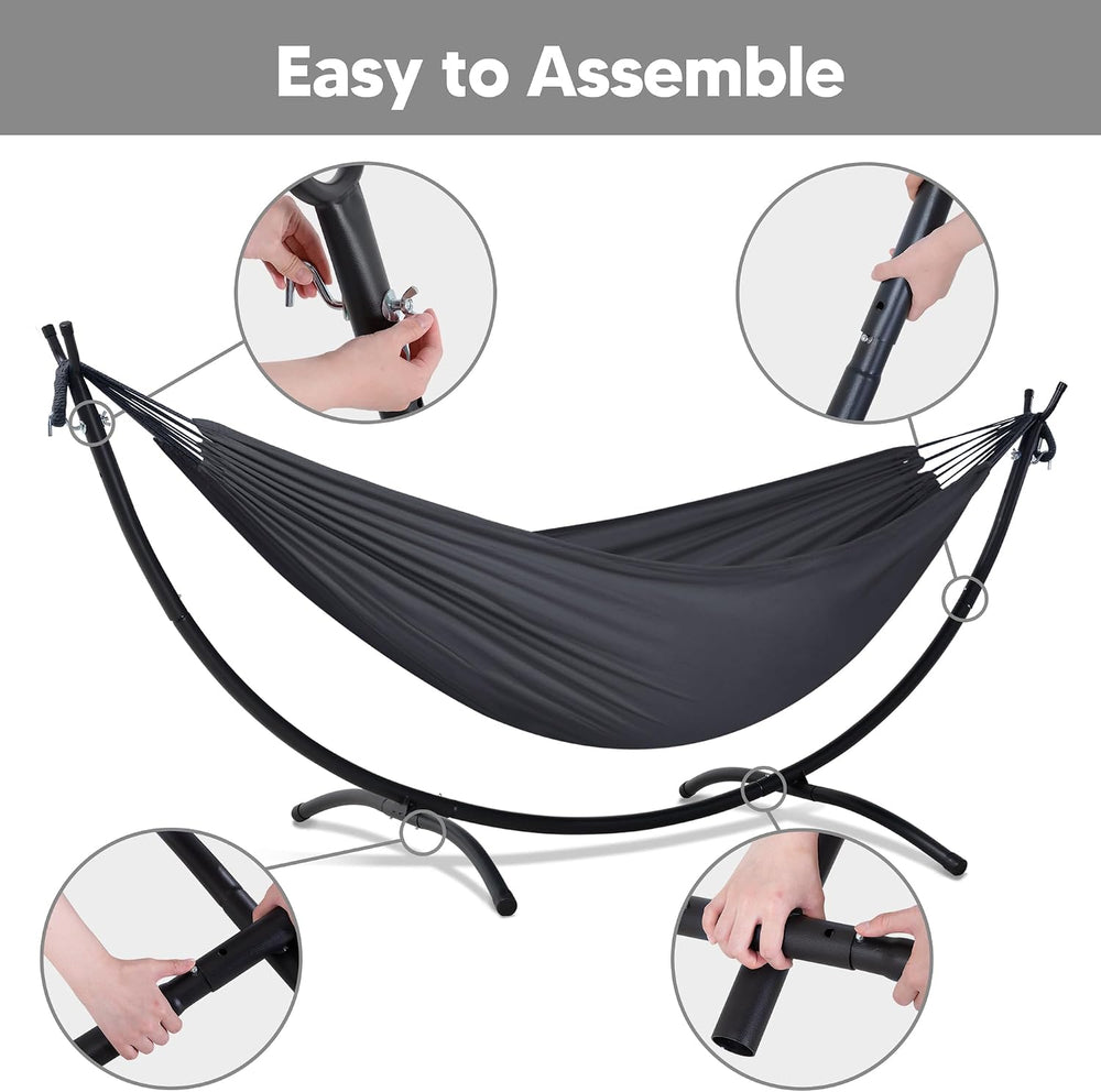 SUNCREAT Hammocks Standing Patio Hammock, Portable Hammock with Stand Foldabl...