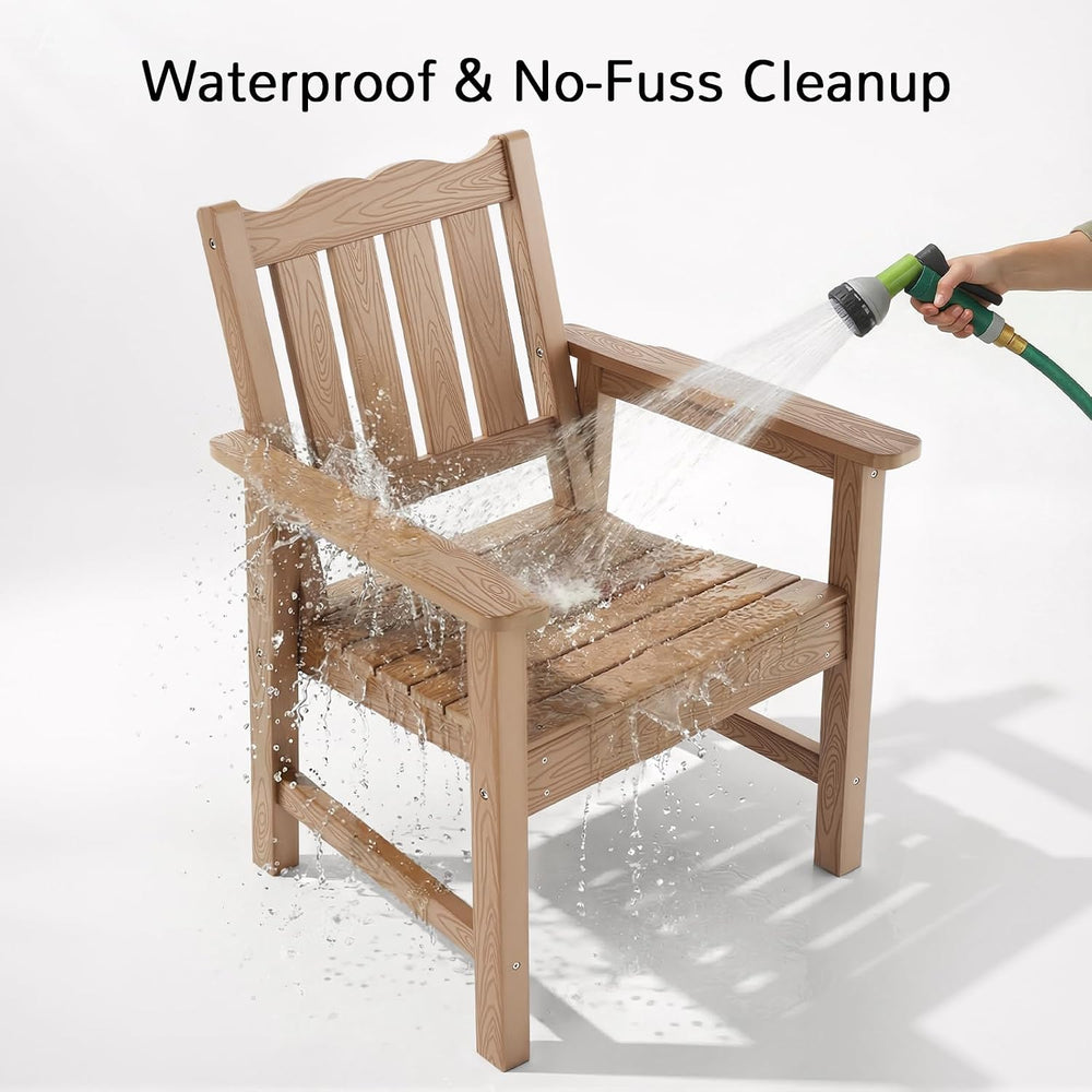 Stoog All-Weather Garden Bench & Chairs Set, 3-Piece Patio Furniture Set,...