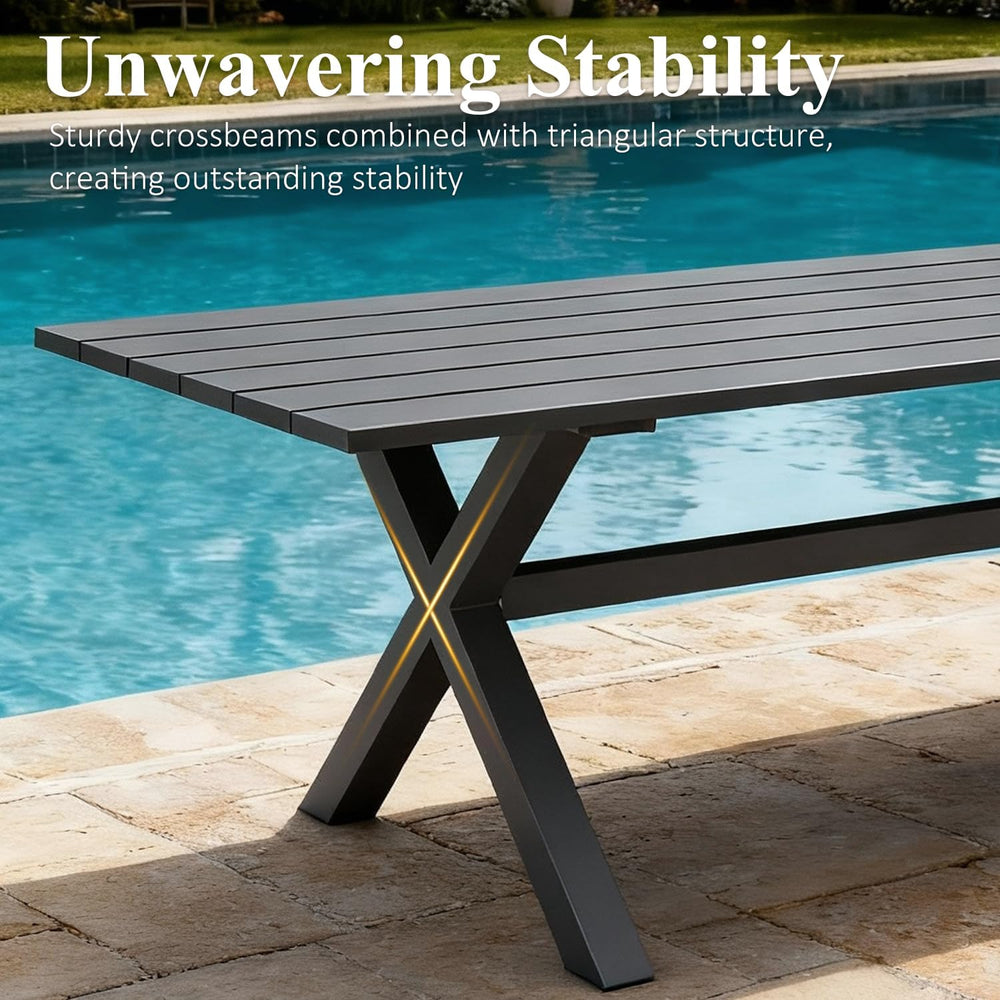 LayinSun 14 Pieces Outdoor Patio Dining Set, Aluminium Rectangular Dining Tab...
