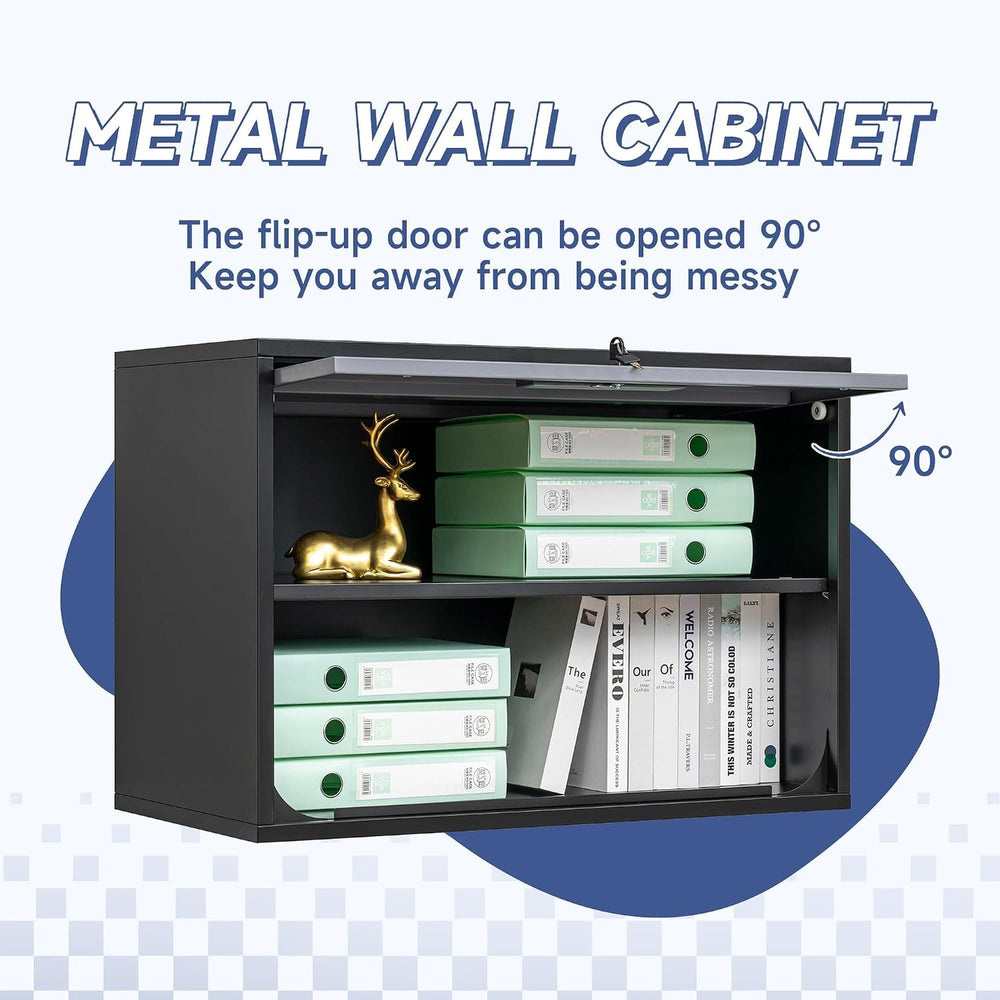 Metal Wall Cabinet with Locking Door and Shelf, Hanging Garage Cabinets with ...