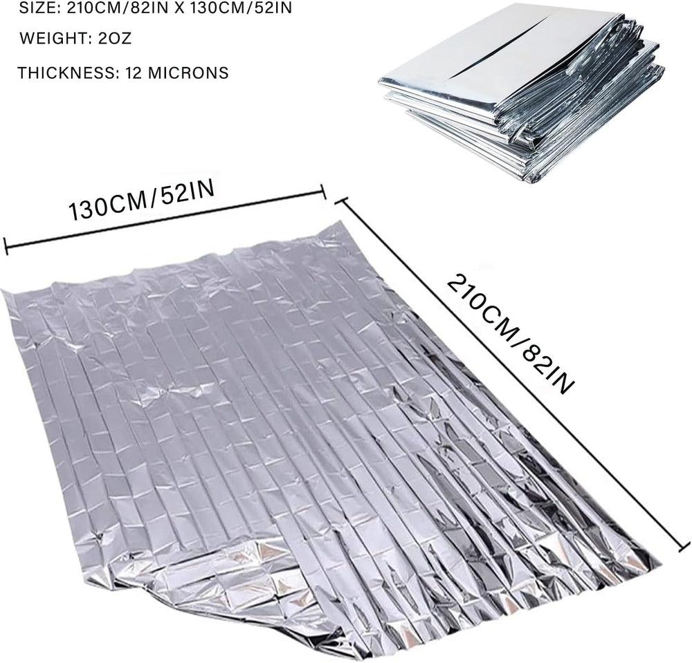 Emergency Foil Blanket 50 Pack Survival Thermal Mylar Reflective Blankets