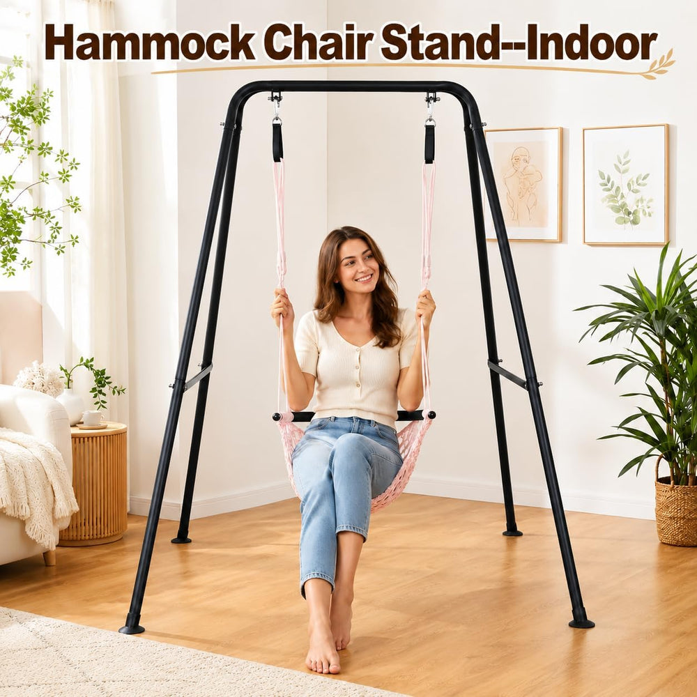 Hi-Na 440 lbs Hammock Chair Stand, Heavy Duty Foldable Swing Stand Frame, Ste...