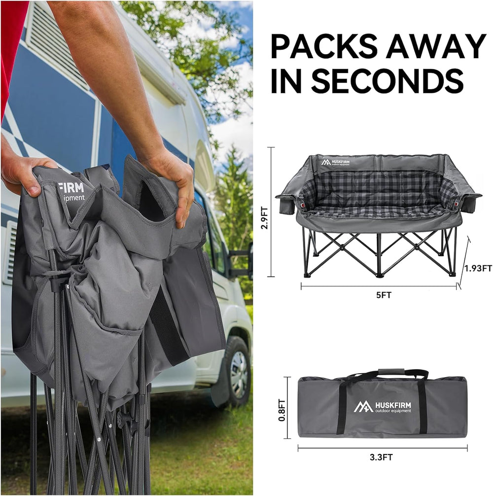 Heated Double Camping Chair Oversized with 3 Temperature Settings