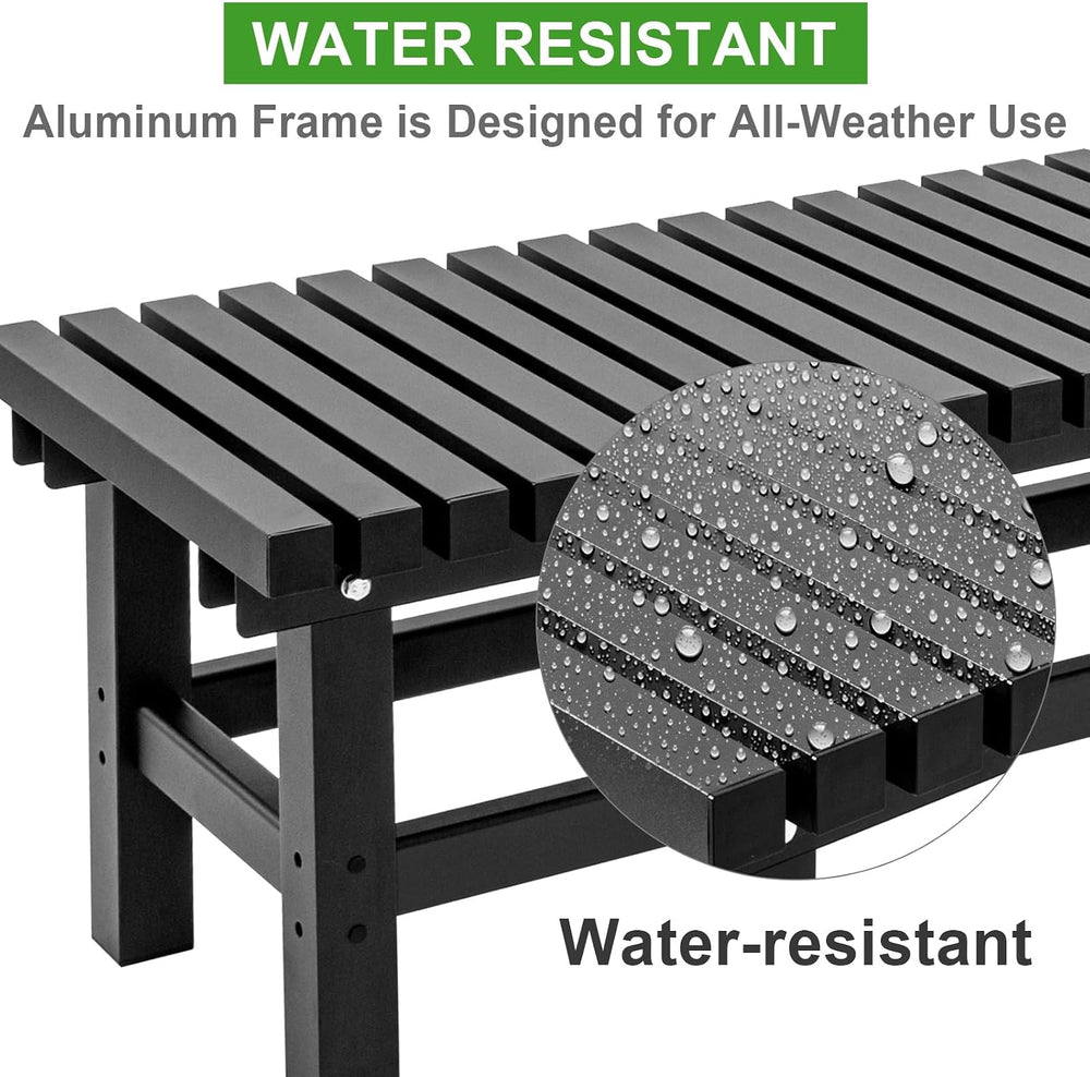 TECSPACE 70 Inches Aluminum Outdoor Weatherproof Bench Backless, 550 LBS Bear...