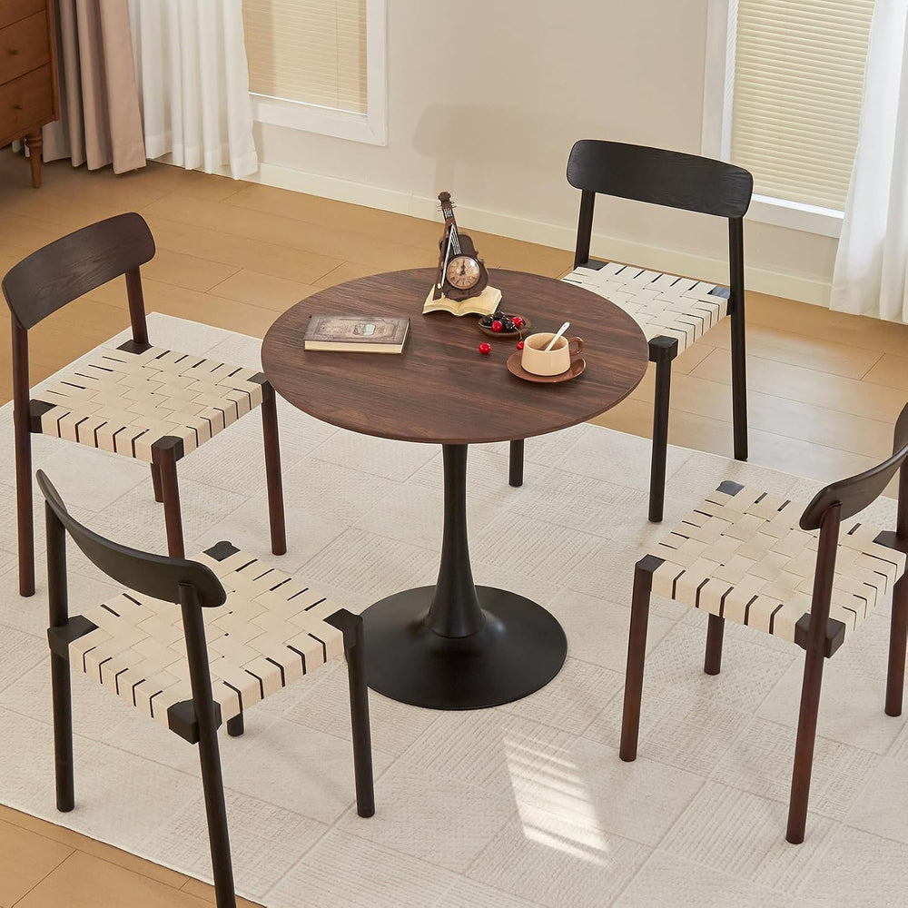 Round Dining Table, 31.5" Tulip Table (Faux Walnut)
