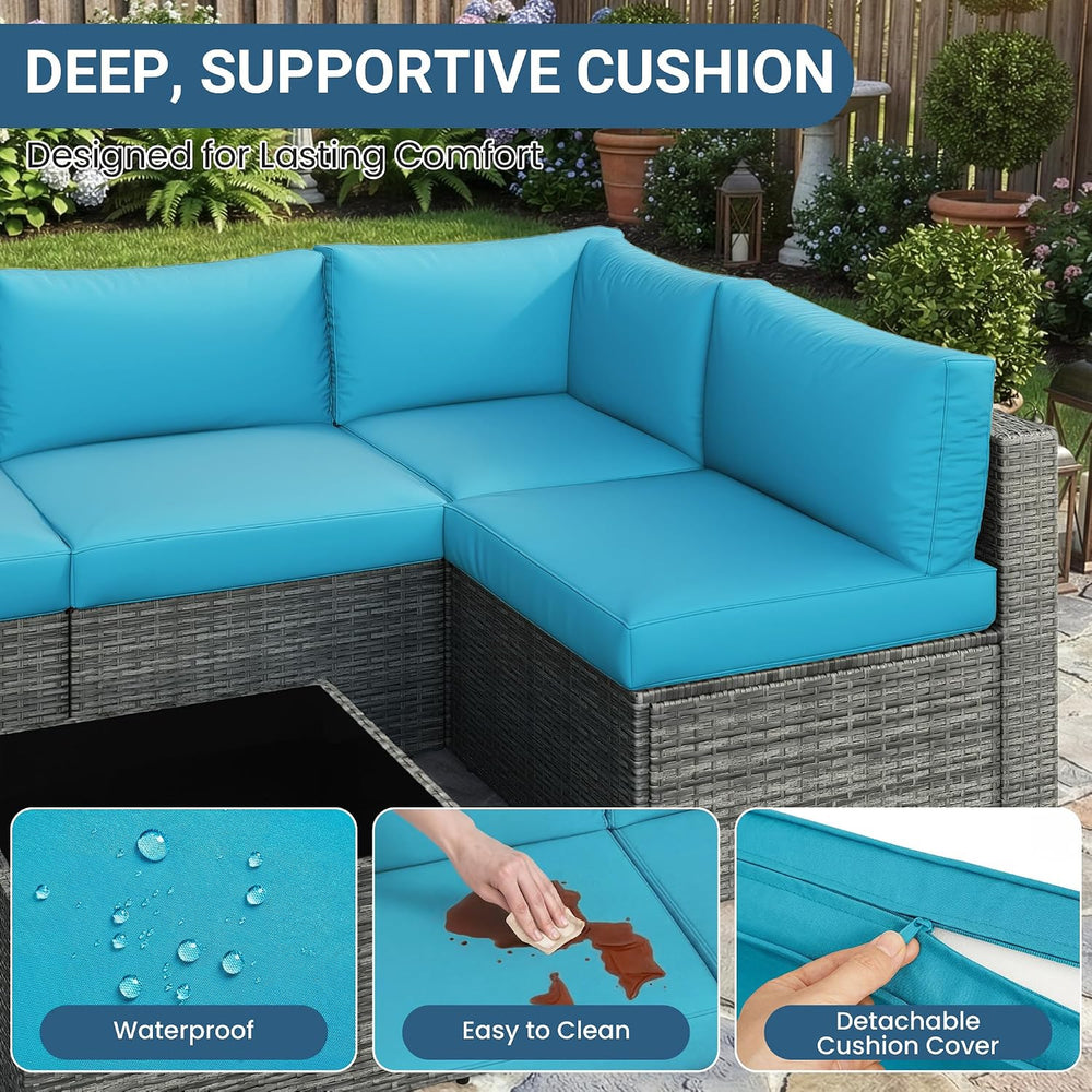 Patio Sectional Furniture Set, Outdoor Sectional Furniture for All-Weather