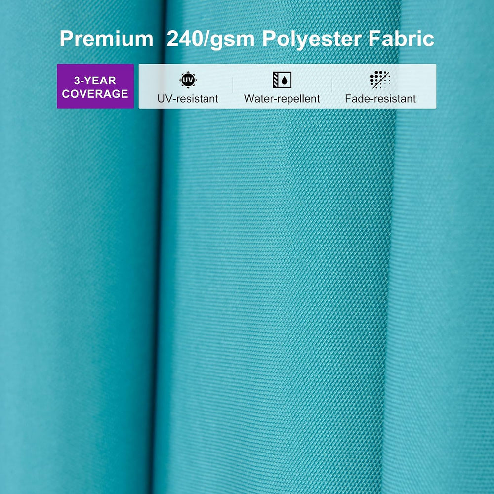 PURPLE LEAF Outdoor Cantilever Umbrella 10' x 10' with Base Turquoise...