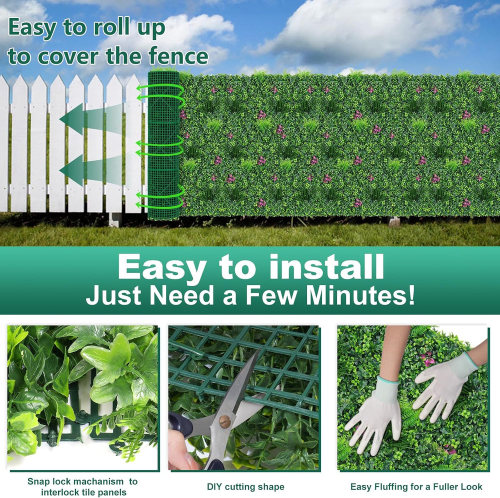 Yangrass Artificial Grass Wall Roll with Mint Leaves,60x120 Inch (50 sqft)
