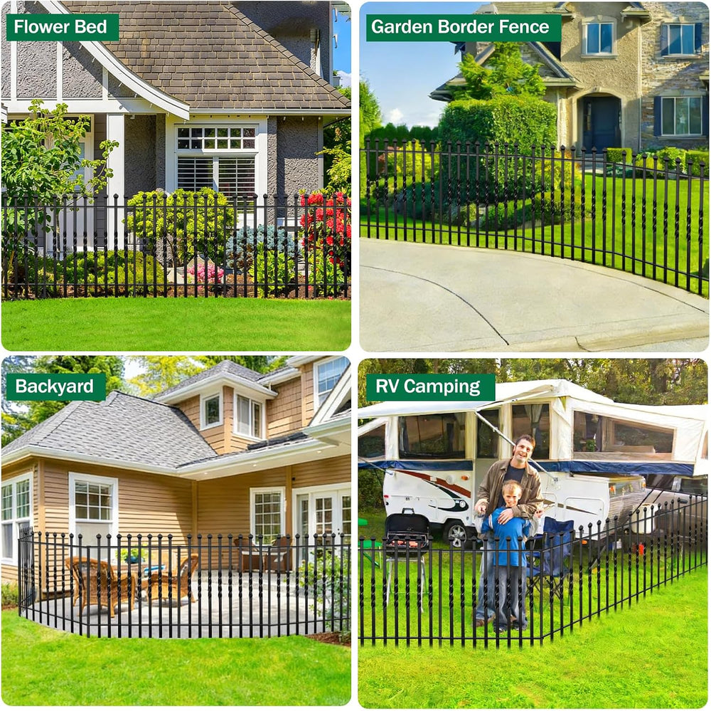 GILPWA 10 Panels No Dig Decorative Garden Fence, 32in(H)×24Ft(L)