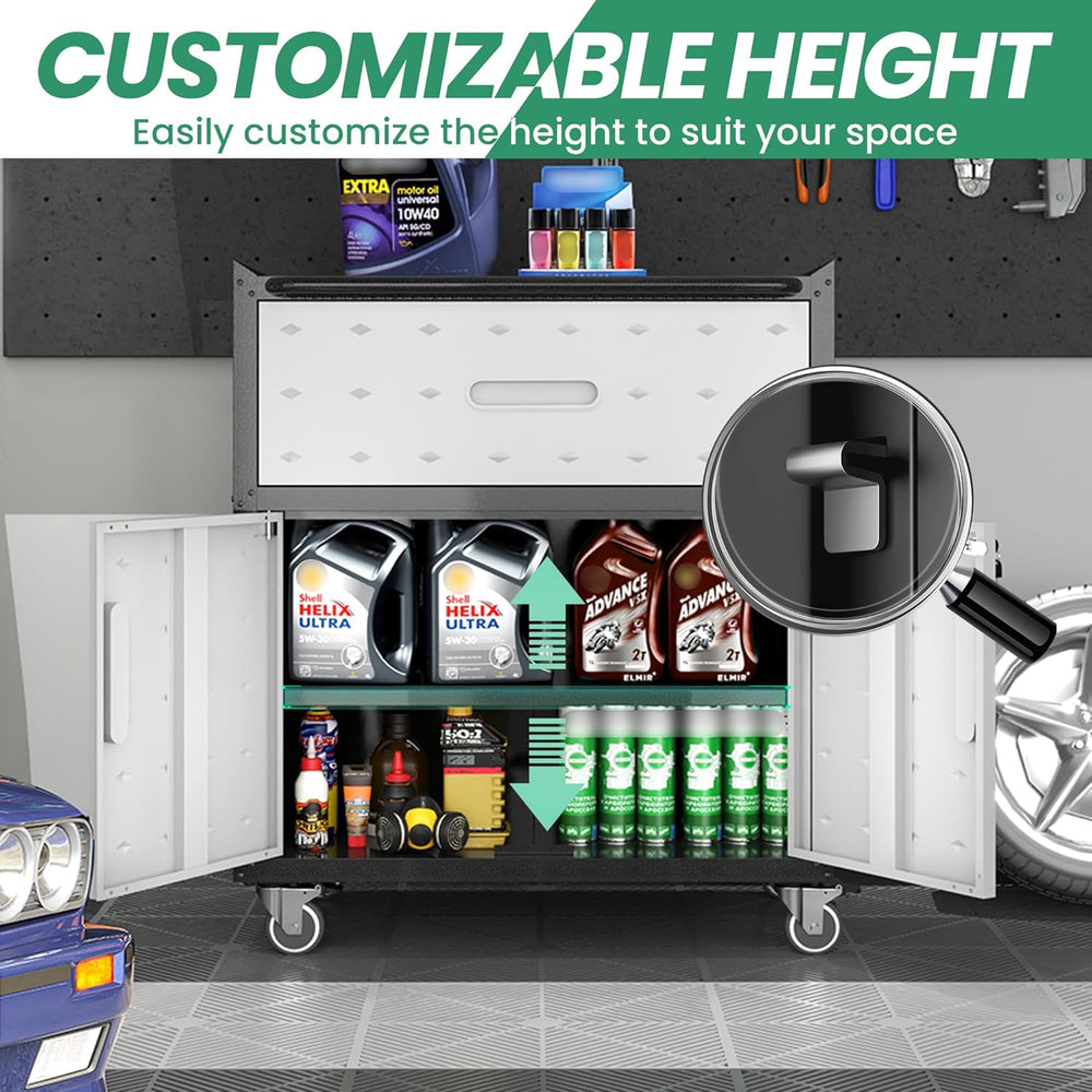 Garage Cabinet System | Heavy Duty Steel All-in-One Modular Garage Cabinet Se...