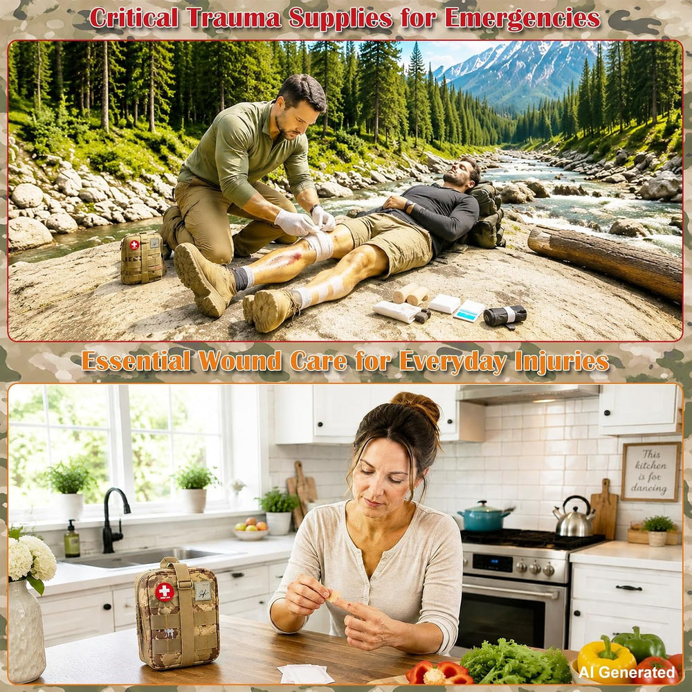 Survival Kit Tactical Emergency Kit, Portable IFAK MOLLE Survival Kit