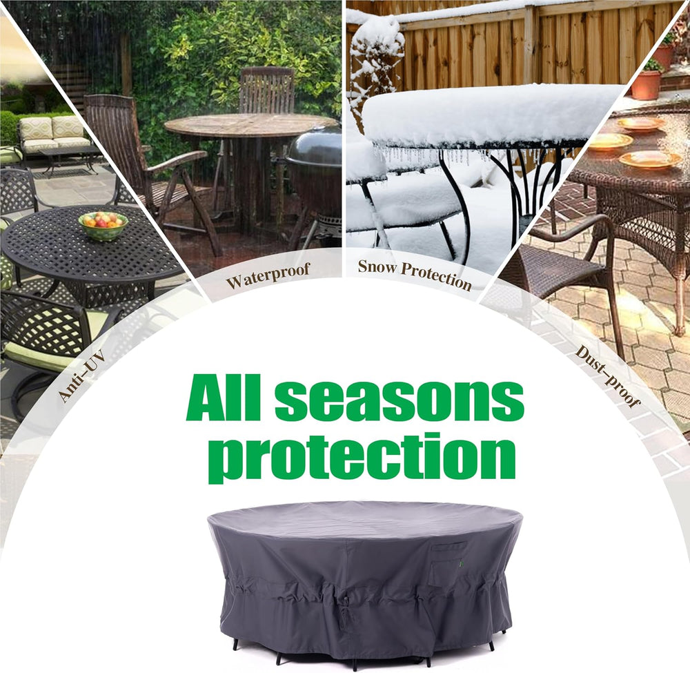 F&J Outdoors Round Patio/Outdoor Furniture Covers, Grey, 84"Dia x 31...