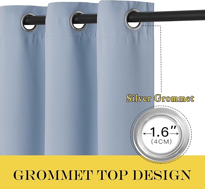 NICETOWN Blackout Sliding Glass Door Curtains, Room Darkening Thermal Insulat...