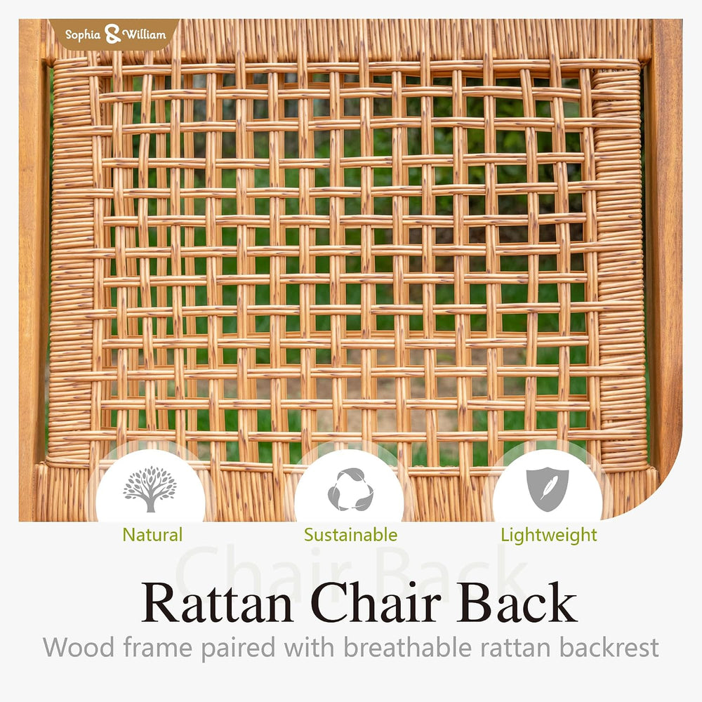 Sophia & William 2-Piece Patio Dining Set, Rattan, Chairs, Dark Brown