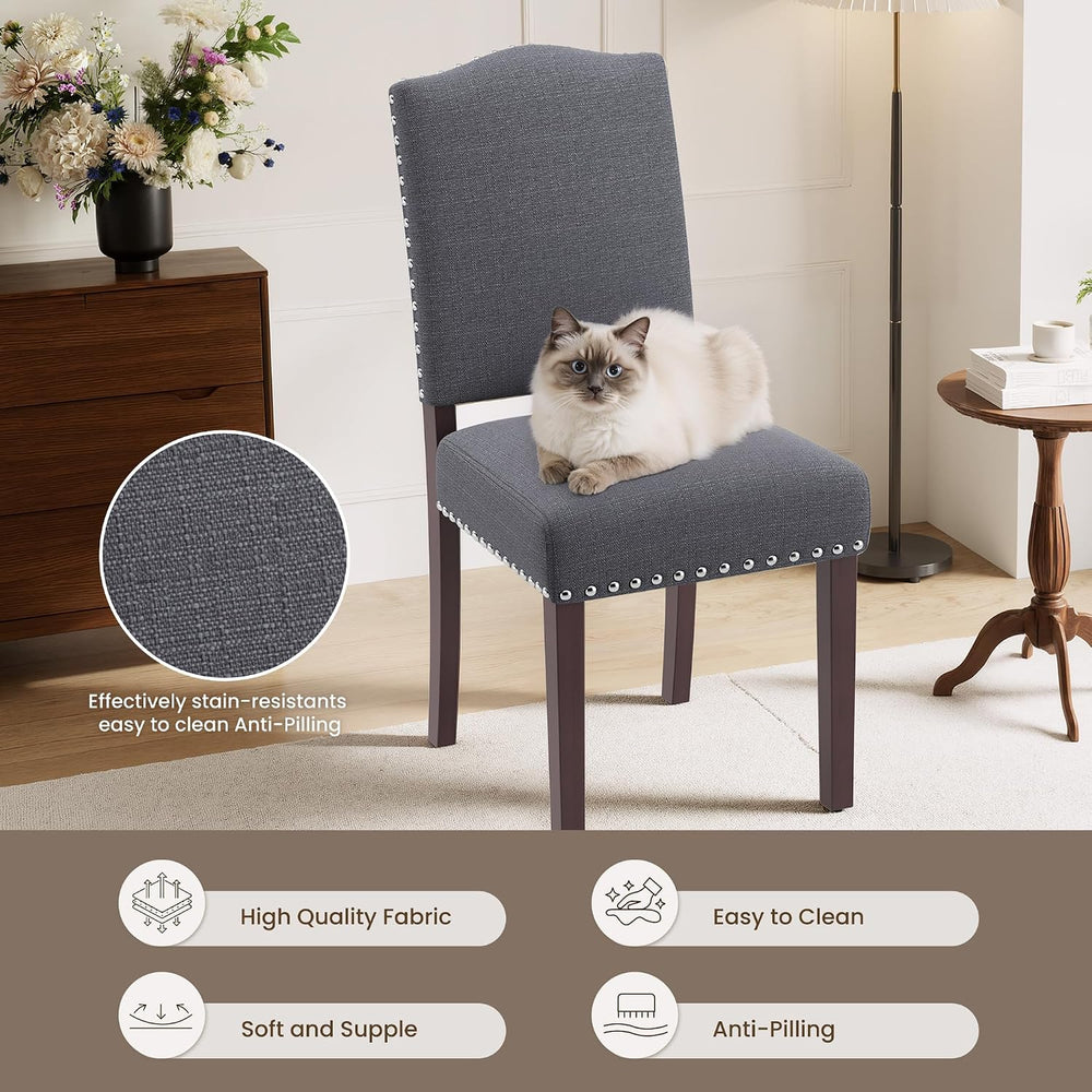 Upholstered Dining Chairs Set of 6 with Thickened Seat Cushion