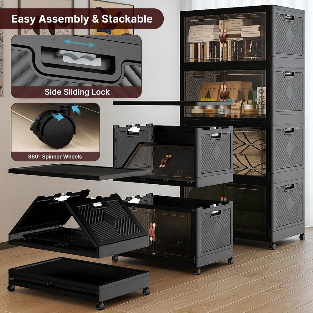 UAMFURI Stackable Storage Bins with Lids, 720QT Lockable Storage Cabinet