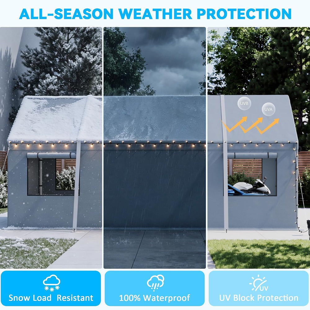 Carports Heavy Duty 10X20,Carport Canopy with Side Windows, Portable Car Port...