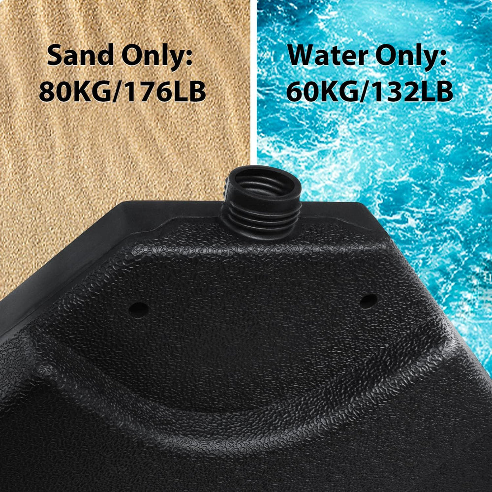 KANAGAWA 4PCS Square Offset Umbrella Base Heavy Duty Plastic Cantilever Patio...