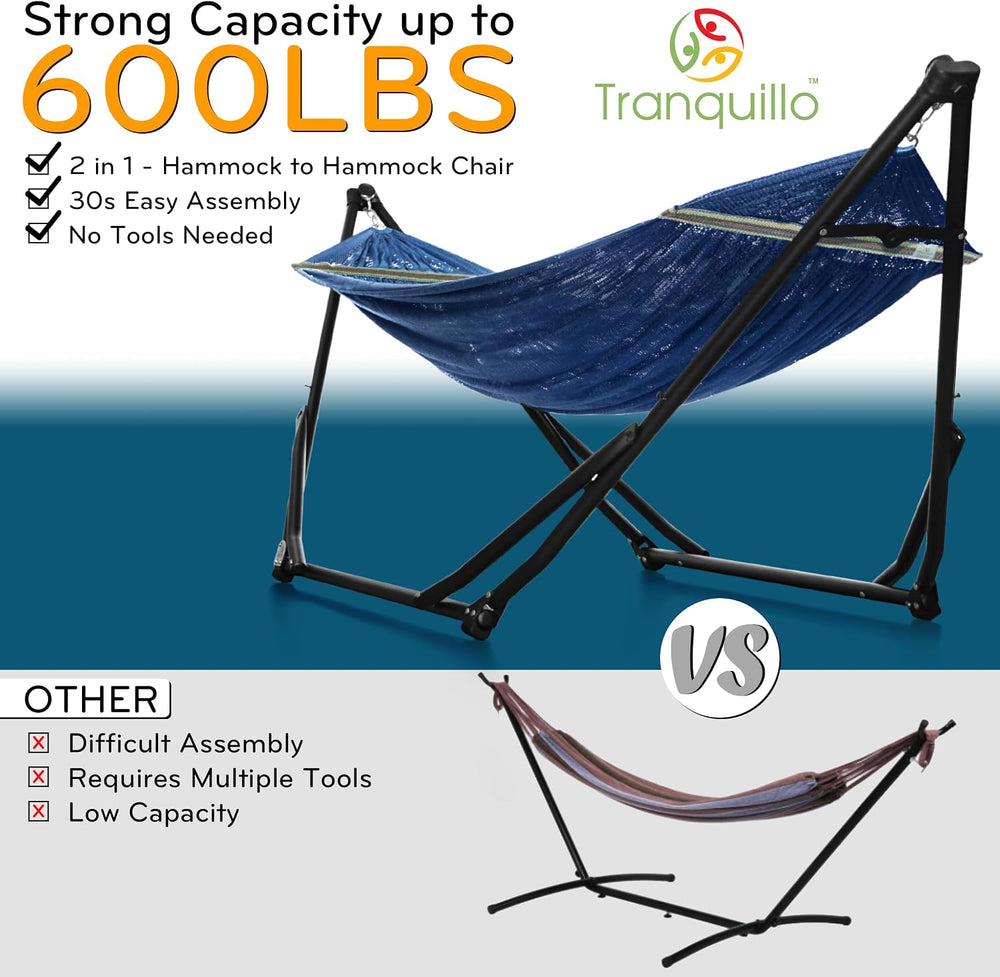 Tranquillo UniGen Hammock, Hammock with Stand Heavy Duty Indoor/Outdoor Hammo...