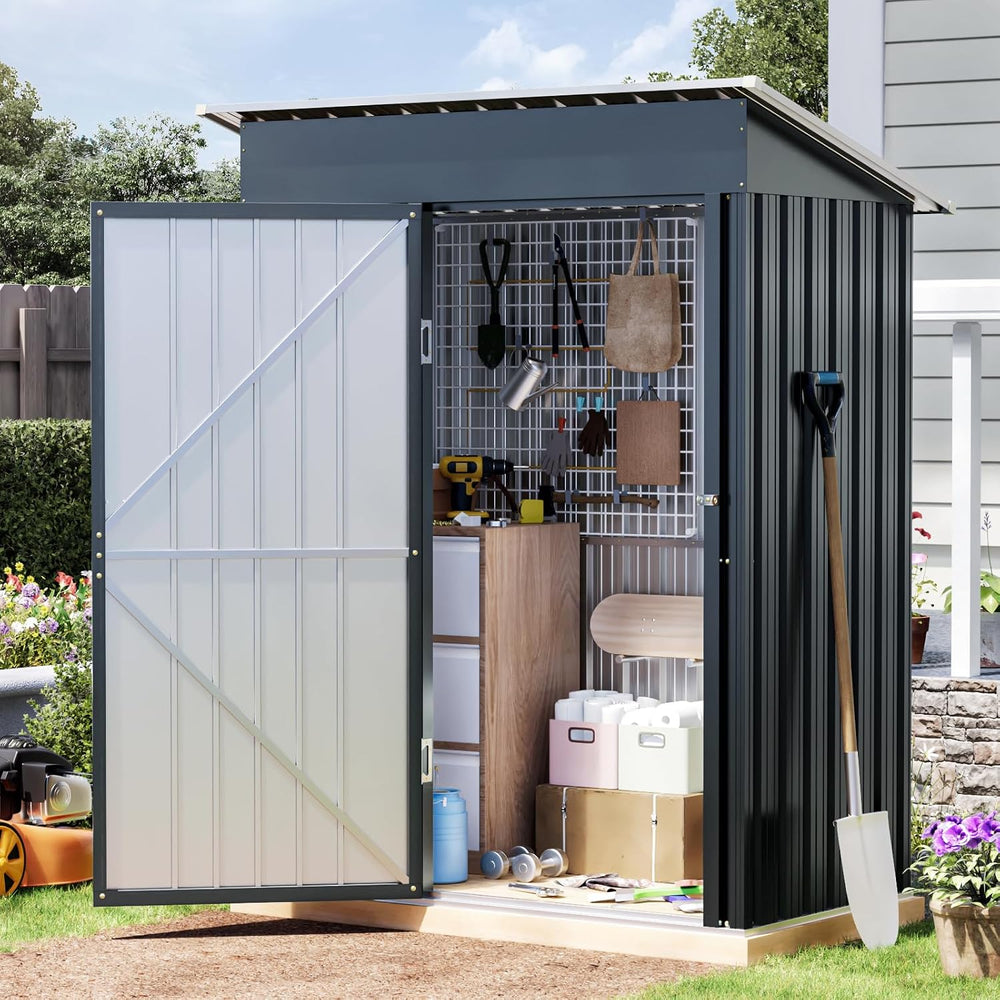 3 x 5 FT Metal Storage Shed for Backyard, Nightblue