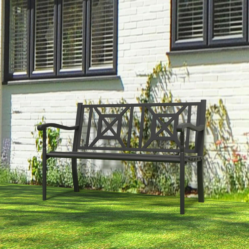 50 Inches Outdoor Bench Park Patio Furniture Garden Bench Seating