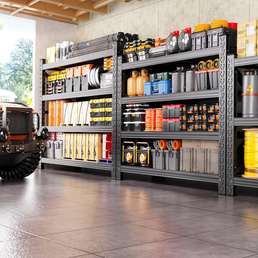 64"H Heavy Duty Storage Shelves, 4T Adjustable Garage Shelving Unit