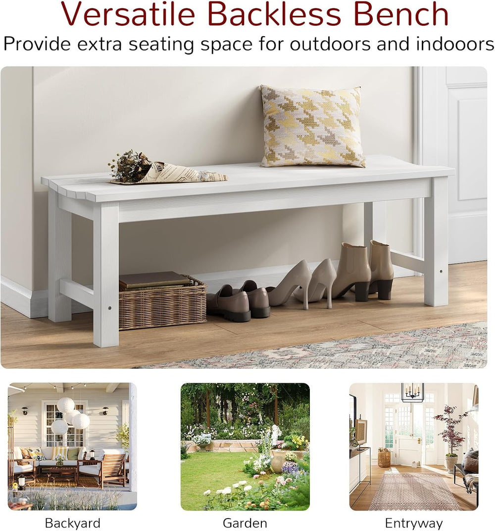 Stoog Outdoor Bench, 2-Person Patio Backless Bench, Outdoor Benches Weatherpr...
